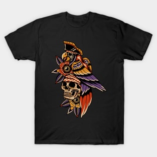 Pirate bird traditional tattoo T-Shirt